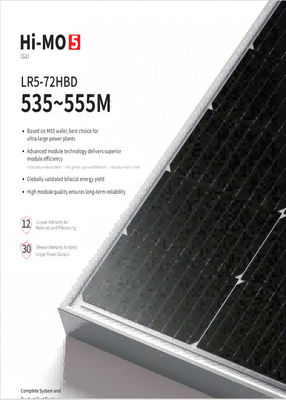 Bifacial LONGi PV mô-đuns Half Cut Longi Solar 555W 535W 540W 545W 550W