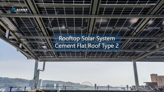 Cement Flat Roof Type 2 Industrial Distributed Solar System Easy Installation
